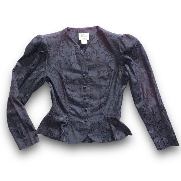 v i n t a g e :: Floral Damask Edwardian Dress Bolero Peplum Jacket Set - Picture 13 of 16